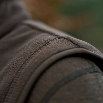 Brown textured shoulder pad on Härkila Aspire Womens Fleece Waistcoat for a rugged look
