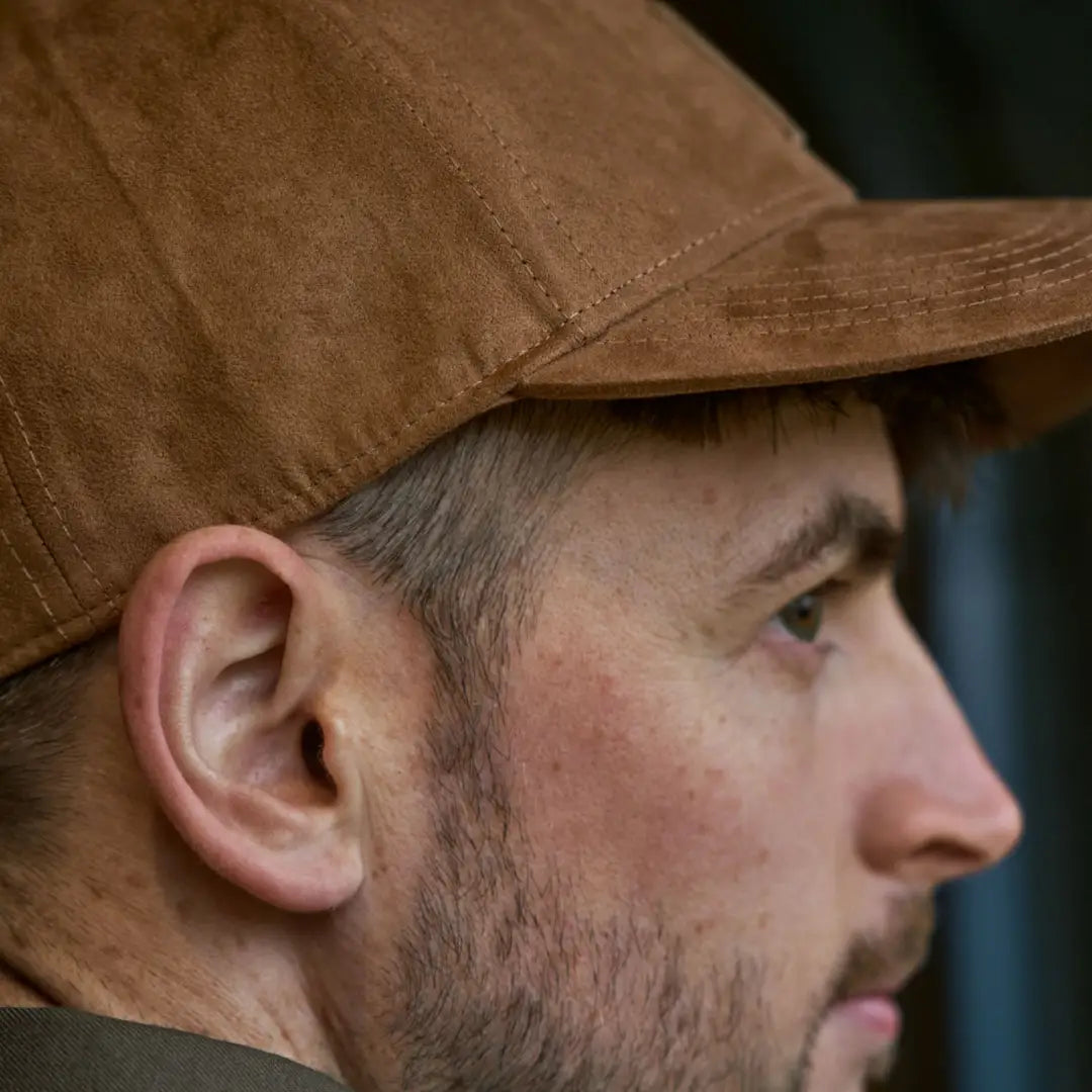 Brown suede Härkila Berkshire Cap perfect for country clothing and hunting trips
