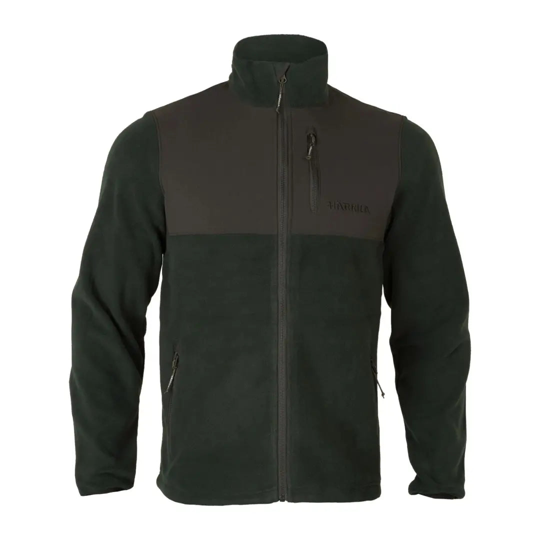 Dark green Härkila Fjell Fleece Jacket showcasing a cozy fleece jacket feel