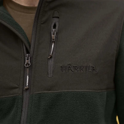 Dark green Härkila Fjell Fleece Jacket shown, perfect as a fjell fleece jacket or fleece jacket option