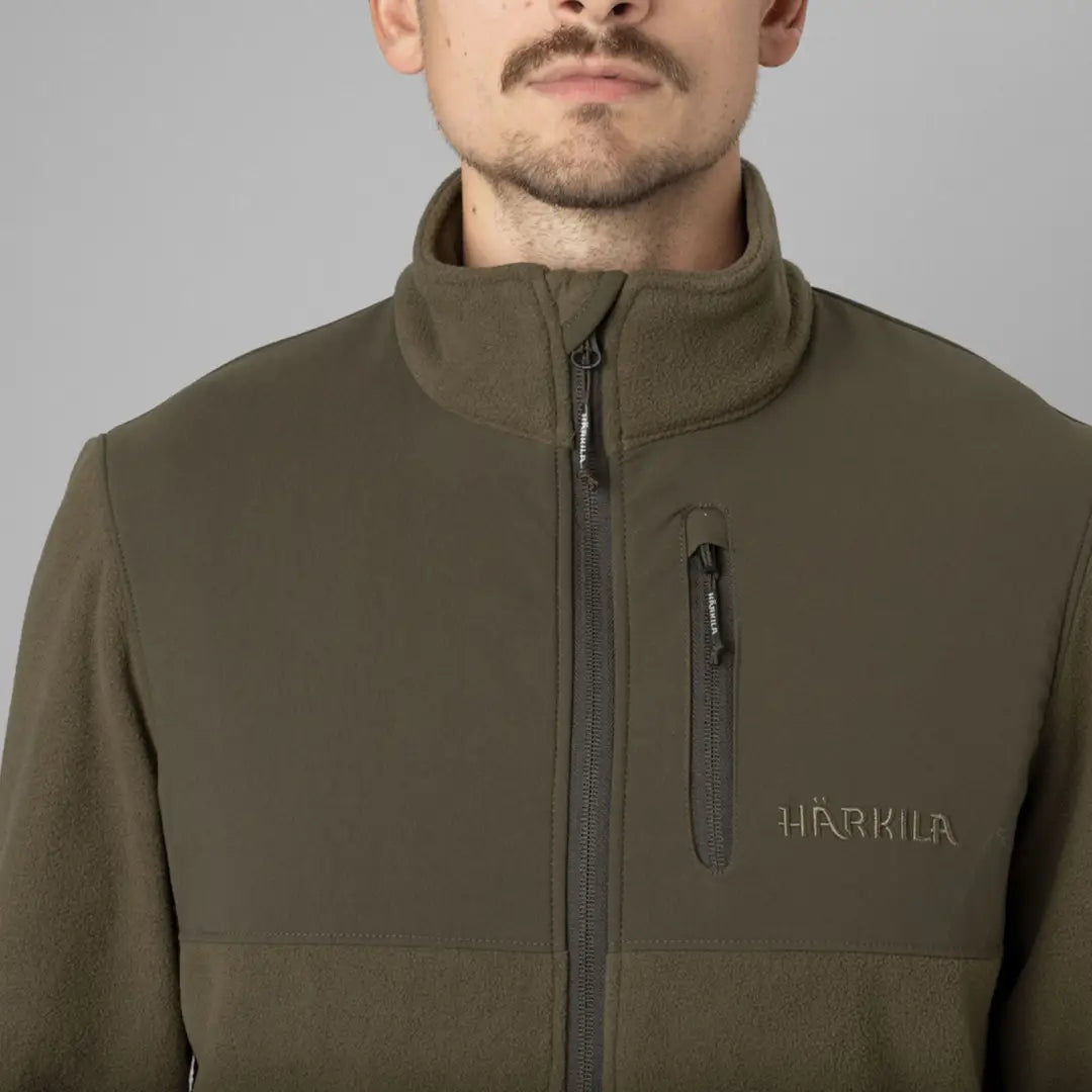 Olive green Härkila Fjell Fleece Jacket, comfy fleece jacket for outdoor vibes