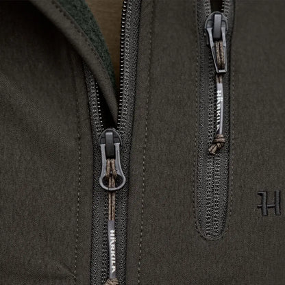 Dark green Härkila Fjell Fleece Jacket with zippers perfect for outdoor adventures
