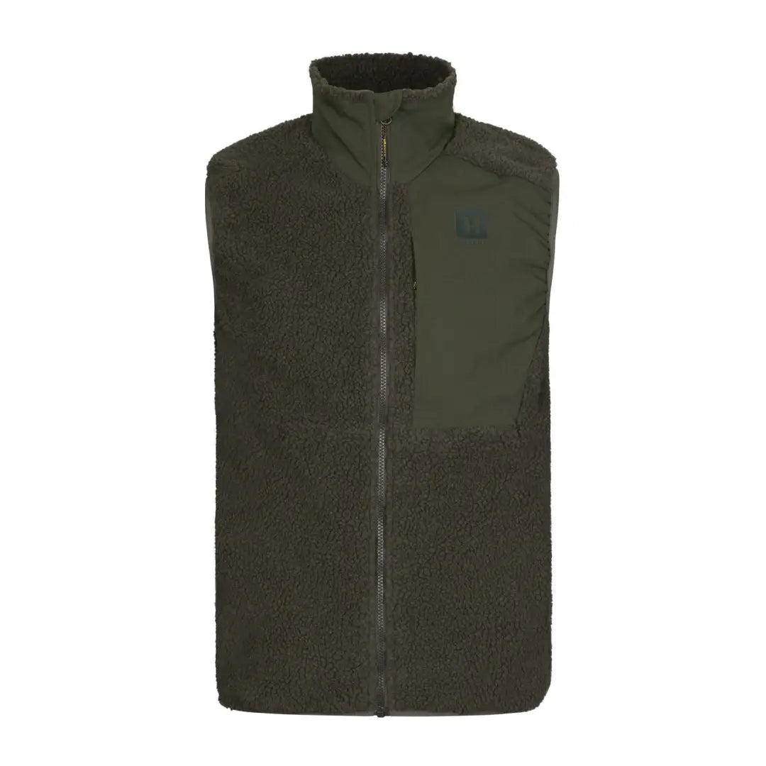Olive green fleece vest as part of Härkila Fjell Polar Waistcoat collection
