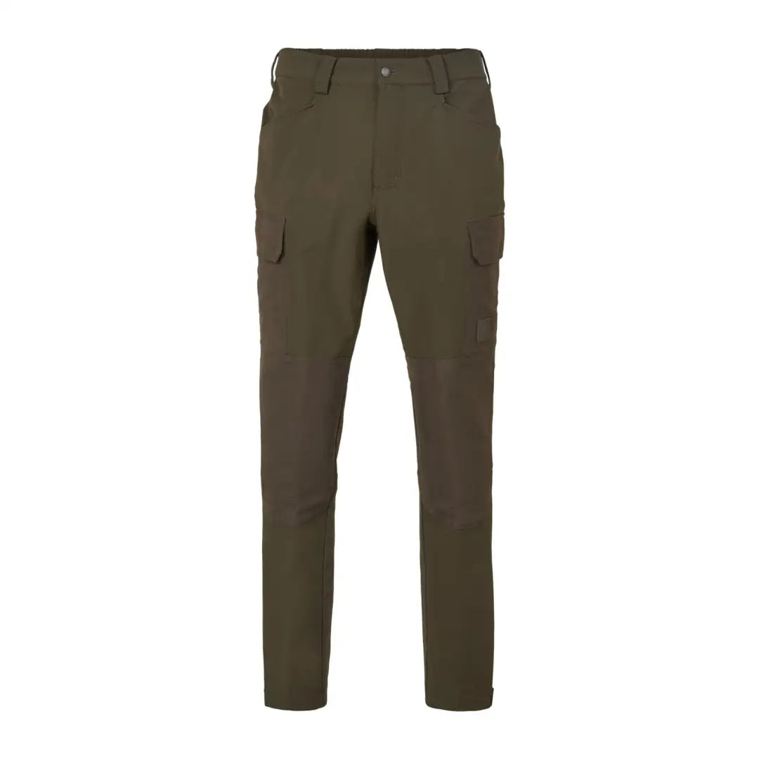 Olive green Hill Trousers in rugged country clothing for hunting adventures