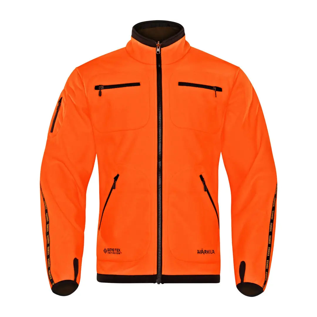 Orange and black Gore-Tex fleece jacket from Härkila Kamko reversible fleece jacket, perfect for hunting and country clothing