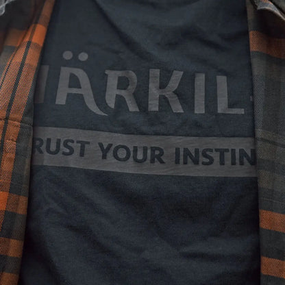 Black Härkila Logo S/S T-Shirt with JÄRKIL and TRUST YOUR INSTINCT text for hunting country clothing