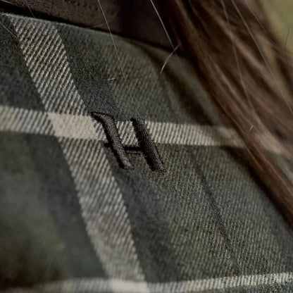 Plaid shirt with embroidered H perfect for outdoor and hunting country clothing style
