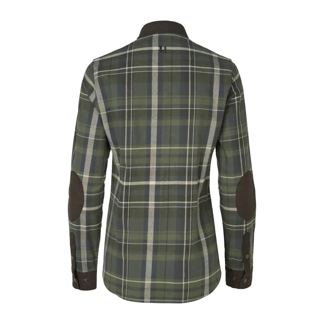 Green and gray plaid Härkila Pajala L/S Shirt Womens for country clothing and outdoor hunting