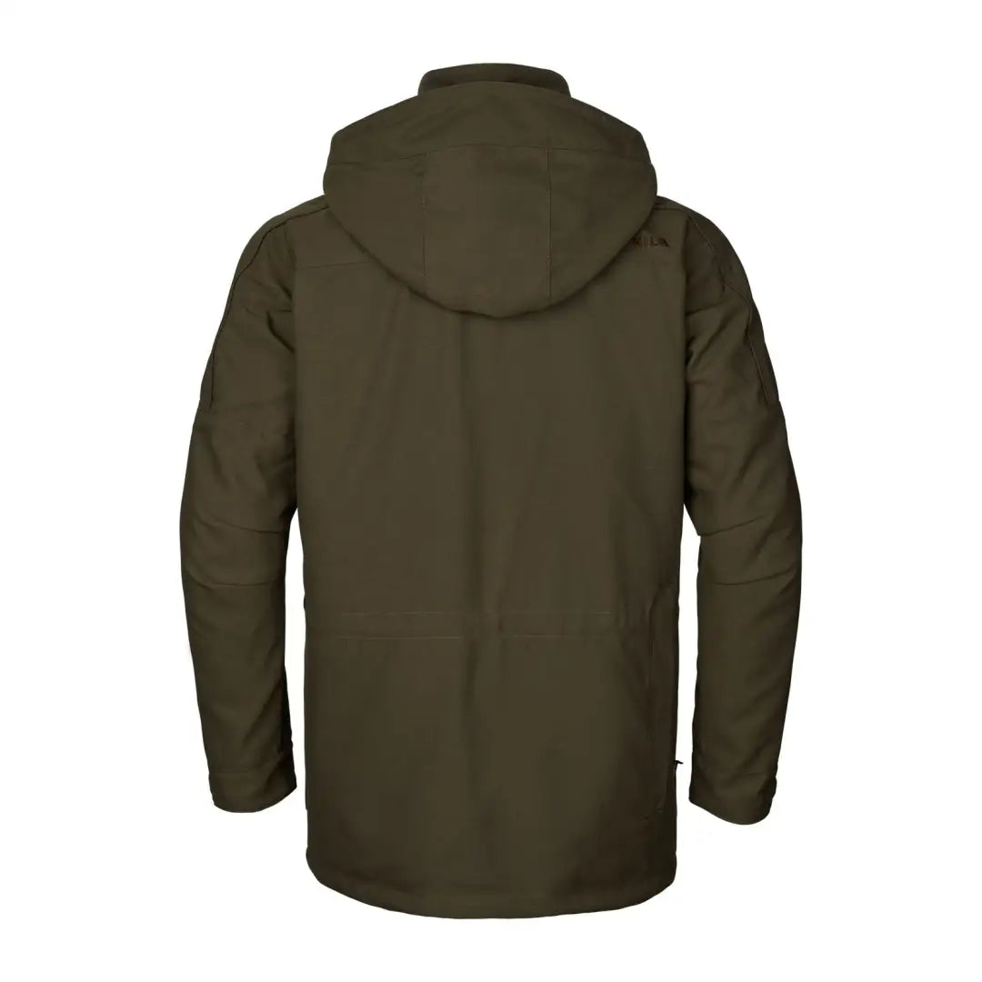 Olive green Härkila Pro Hunter GTX Legacy Jacket with hood for outdoor adventures