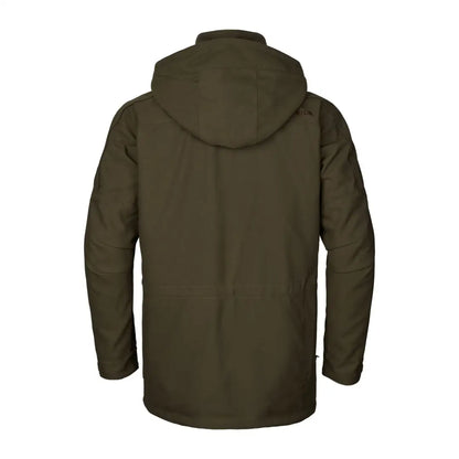 Olive green Härkila Pro Hunter GTX Legacy Jacket with hood for outdoor adventures