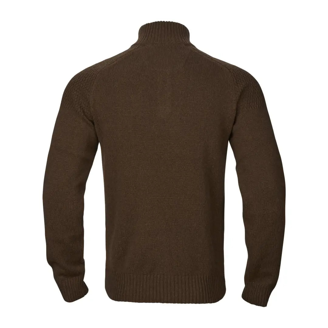 Brown knitted Turtleneck sweater from Härkila Vincent Merino Half Zip Pullover, cozy merino half zip pullover