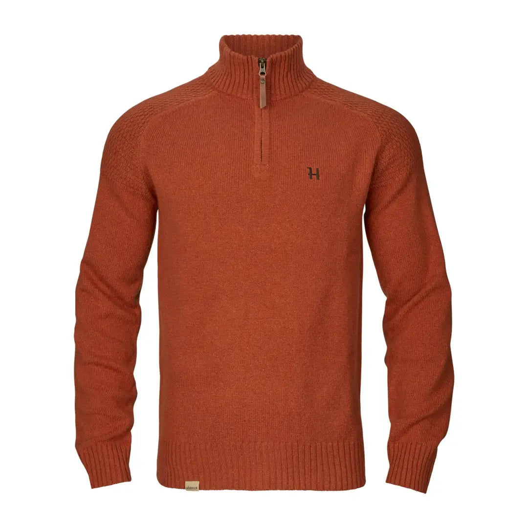 Orange knit Härkila Vincent Merino Half Zip Pullover for cozy style