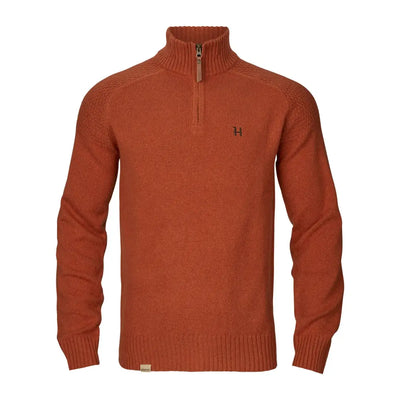 Orange knit Härkila Vincent Merino Half Zip Pullover for cozy style
