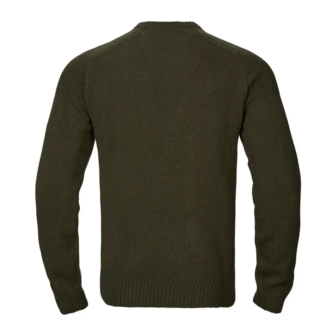 Olive green knit sweater from Härkila Vincent Merino V-Neck Pullover collection