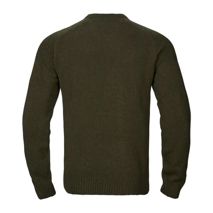 Olive green knit sweater from Härkila Vincent Merino V-Neck Pullover collection