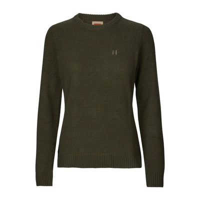 Olive green Härkila Vinnie Womens Merino Pullover, comfy merino pullover for women