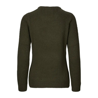 Olive green knitted merino pullover from Härkila Vinnie Womens Merino Pullover collection