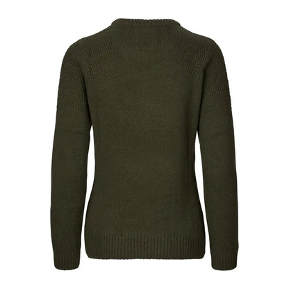 Olive green knitted merino pullover from Härkila Vinnie Womens Merino Pullover collection