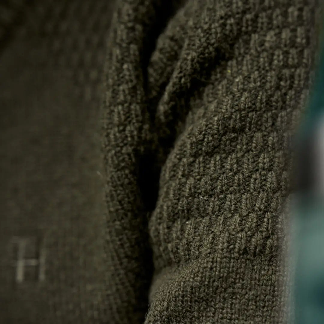 Olive green textured knitwear, Vinnie Merino Pullover, perfect for cozy vibes