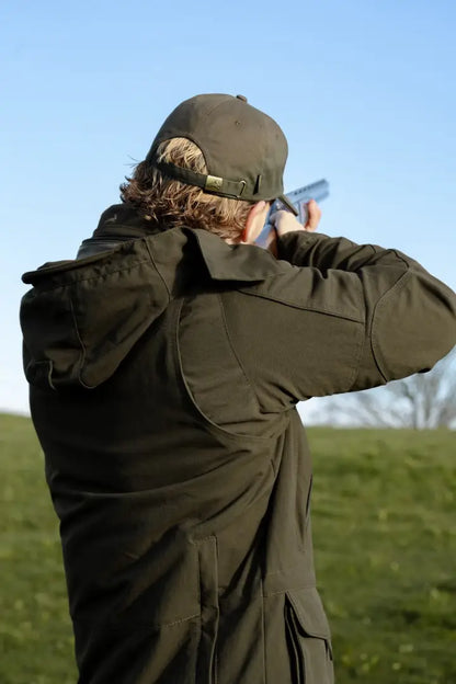 Olive green Harehill Ridgegate waterproof jacket with reinforced pockets