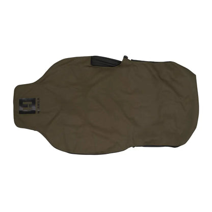 Olive green dog coat with black strap for Harkila Car Seat Cover protection
