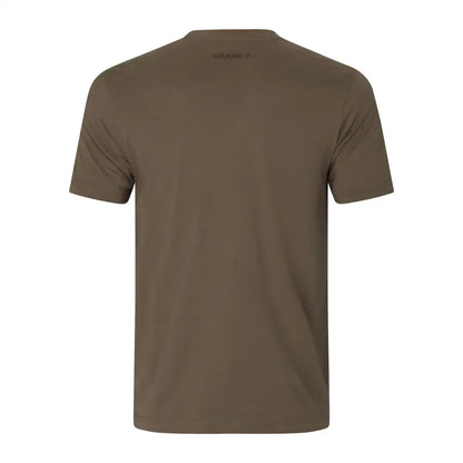 Olive-green Harkila H-logo short sleeve T-Shirt for casual wear