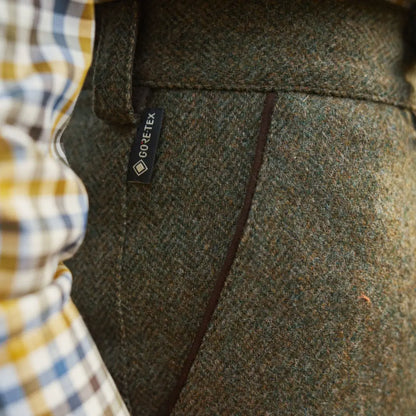 Green Herringbone Gore-Tex trousers from Harkila Kenmore GTX Breeks collection