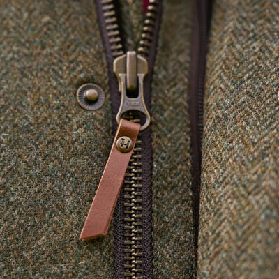 Green tweed kenmore gtx jacket with zipper for a stylish outdoor look