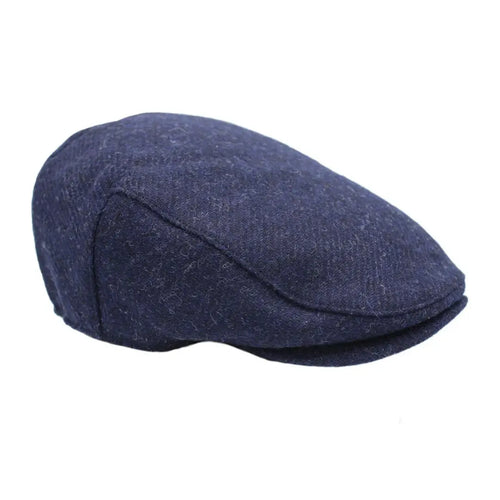 Otto Caps Heather Wool Blend Snapback - Navy Grey Flat Bill Two-Tone Adjustable Hat OSFM
