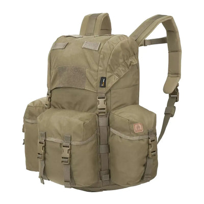 Khaki Bergen Backpack from Helikon-Tex Bushcraft Line with multiple pockets