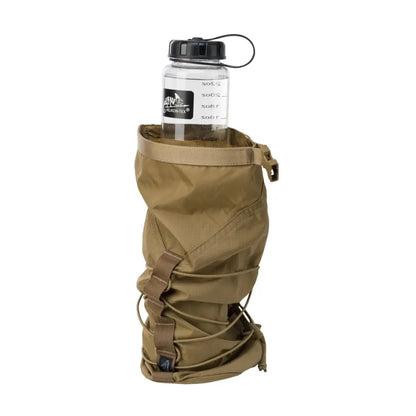 Tan tactical water bottle holder in Helikon-Tex Foxhole Bag for easy access on-the-go