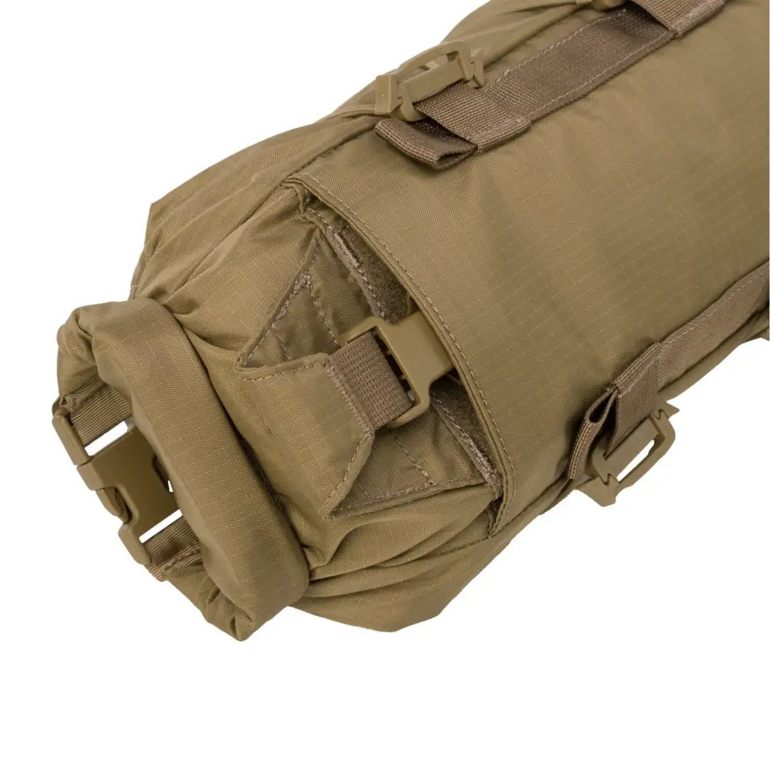 Tan Helikon-Tex Foxhole Bag with straps and pockets for easy access, perfect country clothing
