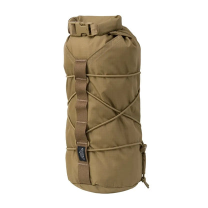 Tan Helikon-Tex Foxhole Bag with straps offers easy access for country clothing adventures