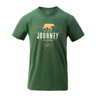 Helikon-Tex durable cotton tee with orange bear journey graphic