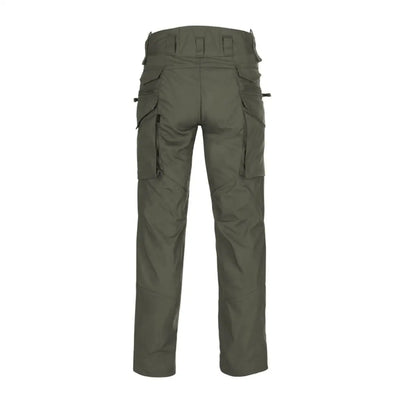 Olive green Helikon-Tex Pilgrim Pants with cargo pockets