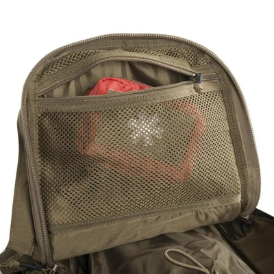 Olive green Helikon-Tex Raccoon MK2 tactical backpack with mesh compartments