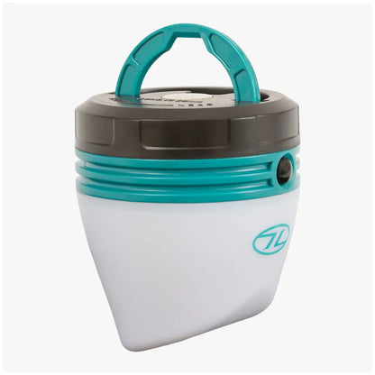 Portable Highlander Wee Lantern with teal accents, ideal versatile camping outdoor light