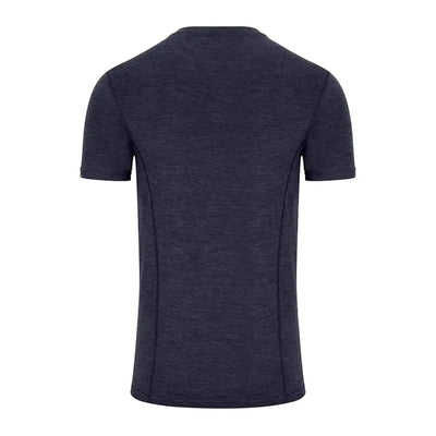 Dark gray crew neck t-shirt made of 100% Merino wool from Hoggs of Fife