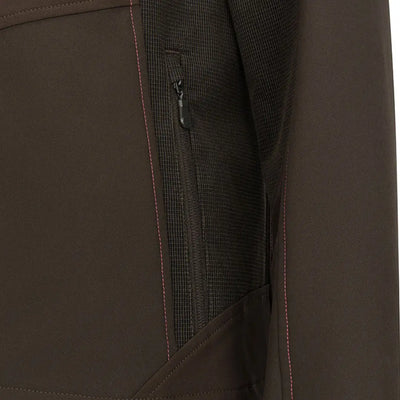 Brown Fife Ardross Ladies 4-Way Active Jacket with zip pocket and pink stitching