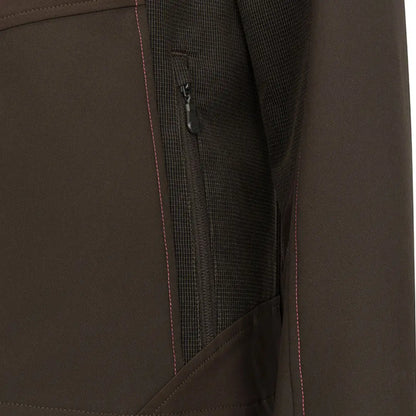 Brown Fife Ardross Ladies 4-Way Active Jacket with zip pocket and pink stitching
