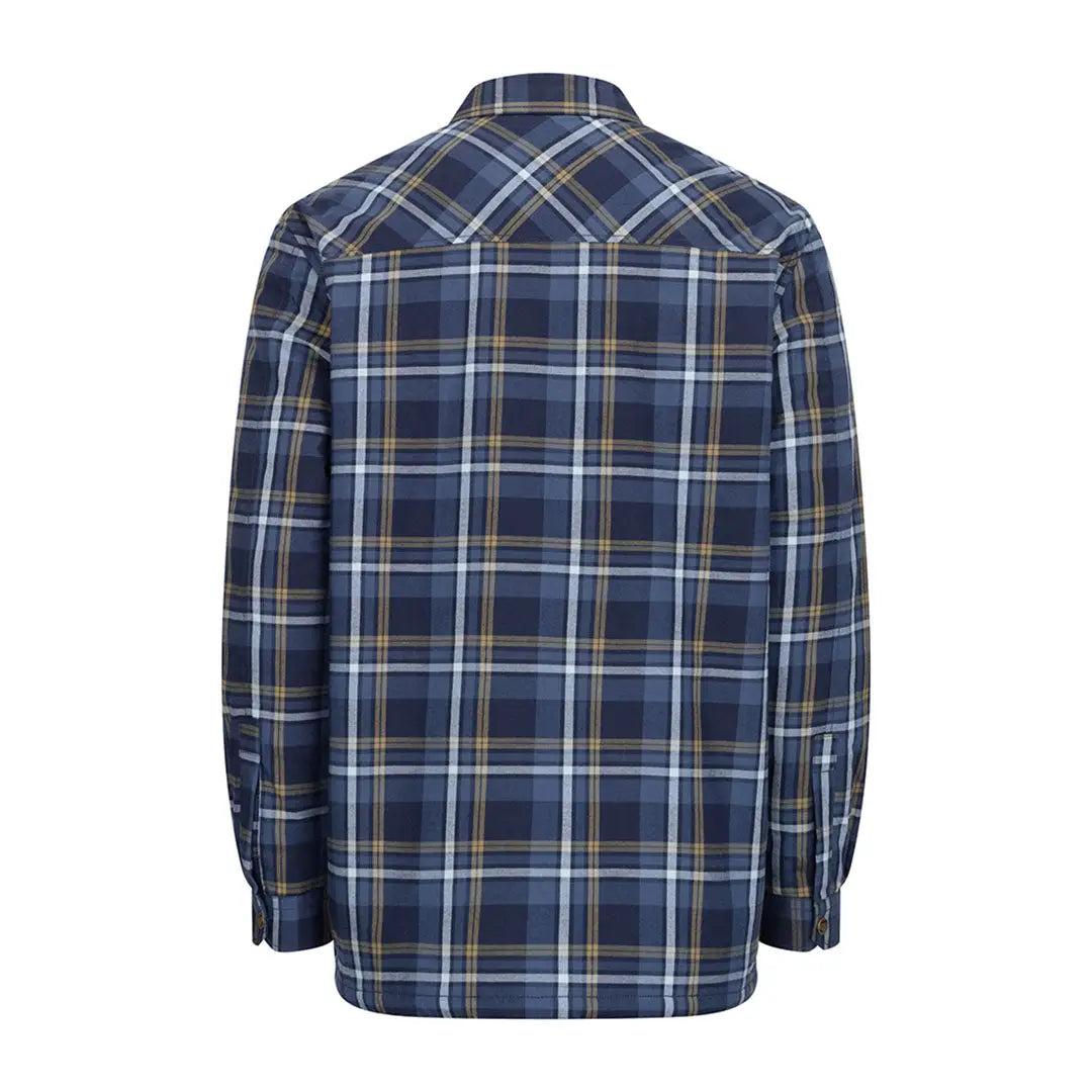 Men’s navy plaid Brunton Sherpa lined shacket from Hoggs of Fife Fife Brunton Sherpa
