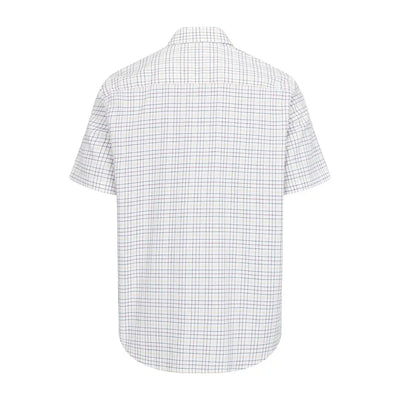 White plaid short sleeve tattersall shirt from Hoggs of Fife Callum collection