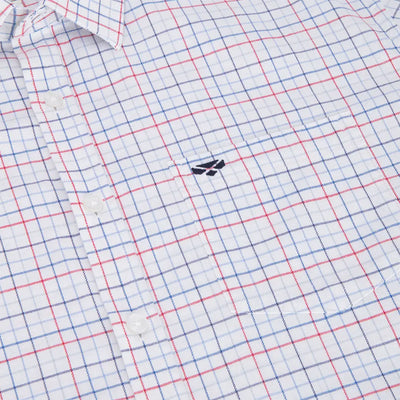 White checkered button-down Hoggs of Fife Callum Short Sleeve Tattersall Shirt