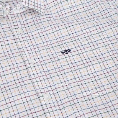 White checkered short sleeve tattersall shirt from Hoggs of Fife Callum Short line