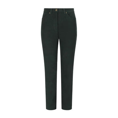 Dark green high-waisted straight leg trousers from Fife Catrine Ladies Technical Stretch