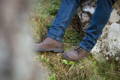 Brown leather Fife Dundas lace boots with rugged sole from Hoggs of Fife