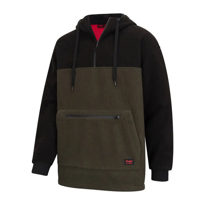 Men’s Hoggs of Fife Green King II Stormproof Bonded Hoody with black and olive green fleece