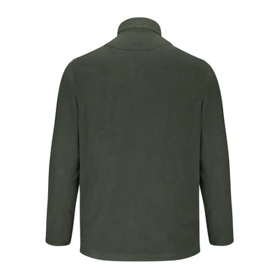 Dark green Hoggs of Fife Islander micro-fleece shirt with high collar for country clothing