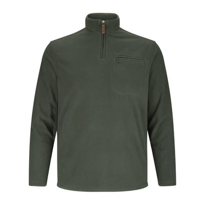 Dark green Hoggs of Fife Islander micro-fleece shirt with chest pocket for country clothing