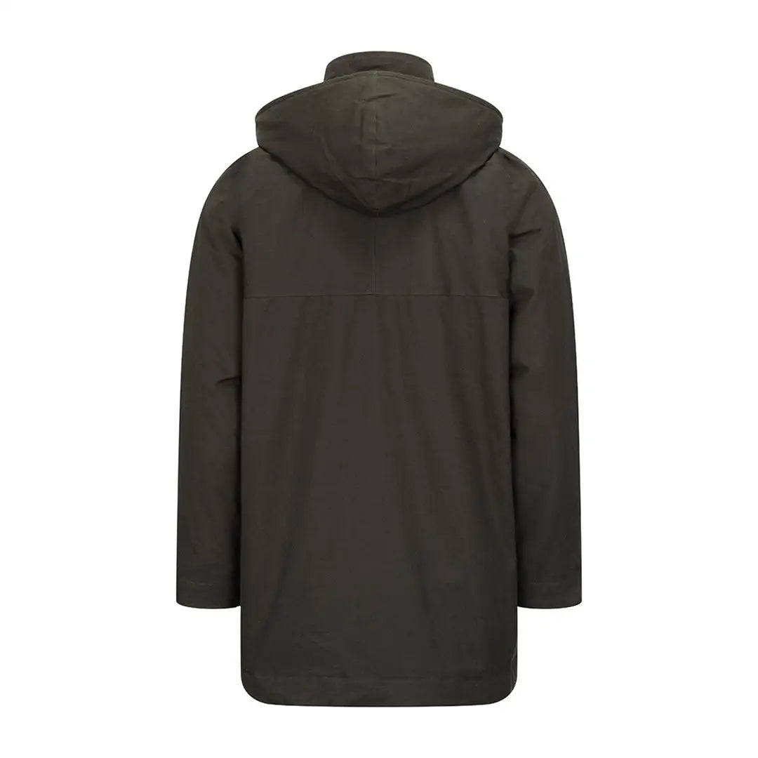 Dark green hooded parka from Hoggs of Fife Kelso Waterproof Gents Wax Jacket